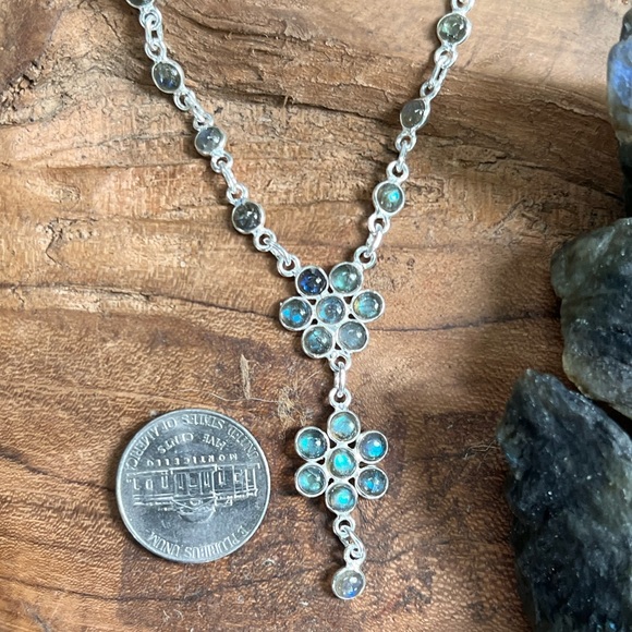 Blue fire labradorite necklace (A-1) - Picture 2 of 7